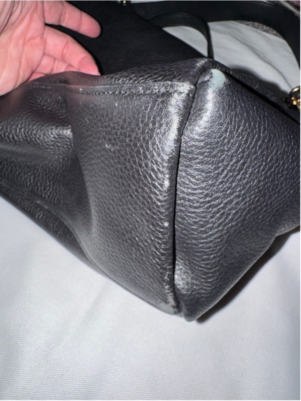 Coach Pebbled Leather Shoulder Bag Black Gold Hardware Crossbody Purse F28966 - Picture 4 of 11
